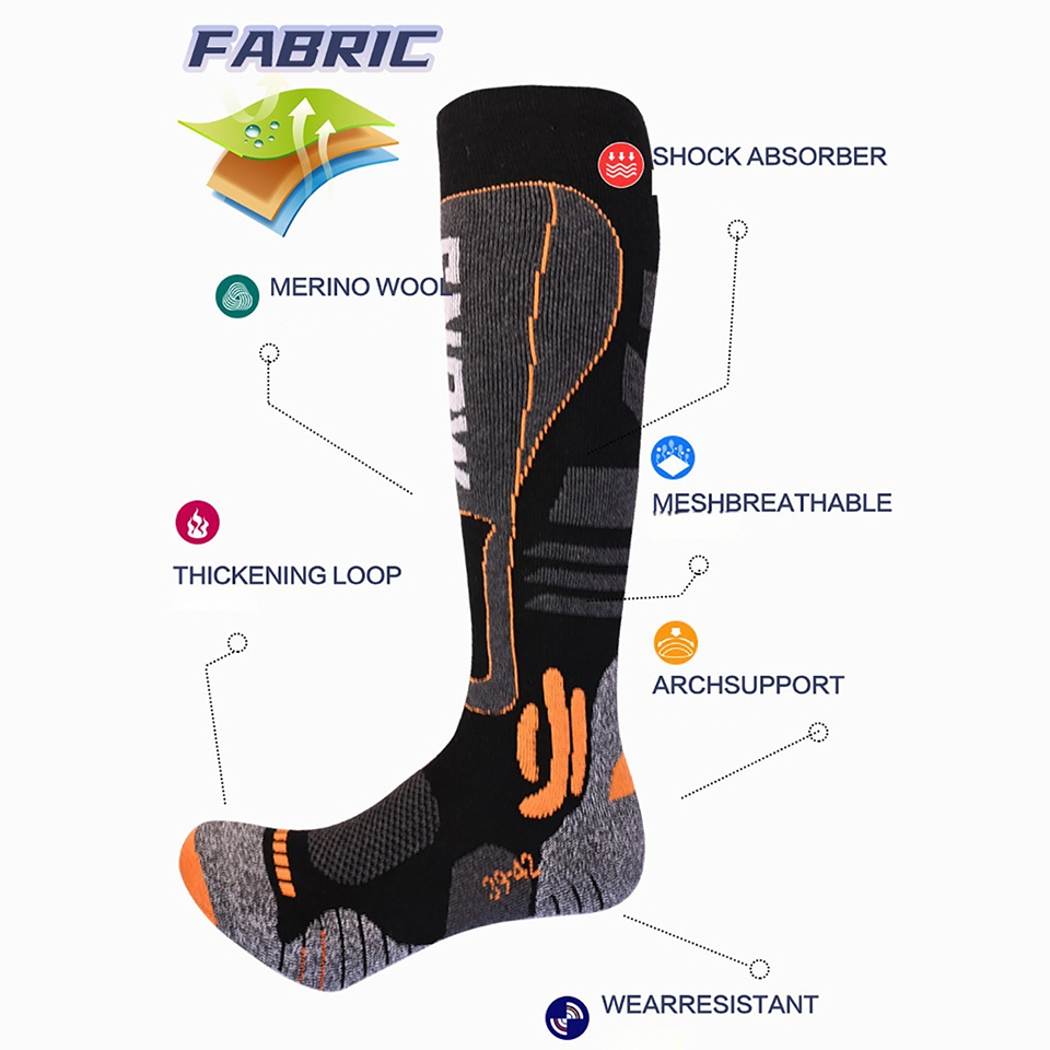 Meias de esqui longas até o jo - Wool Hiking Sock avaliação e preço